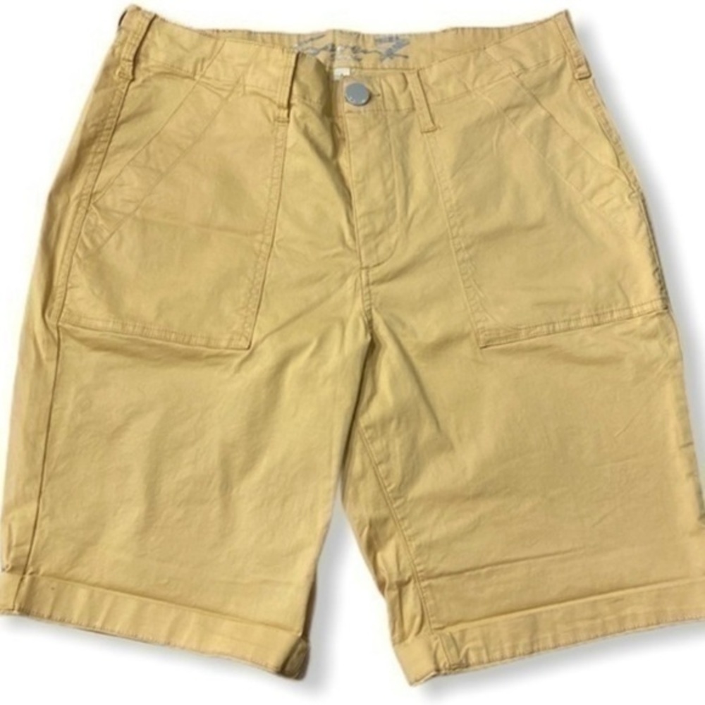 Seven7 Cuffed Hem Bermuda Shorts Mustard 8